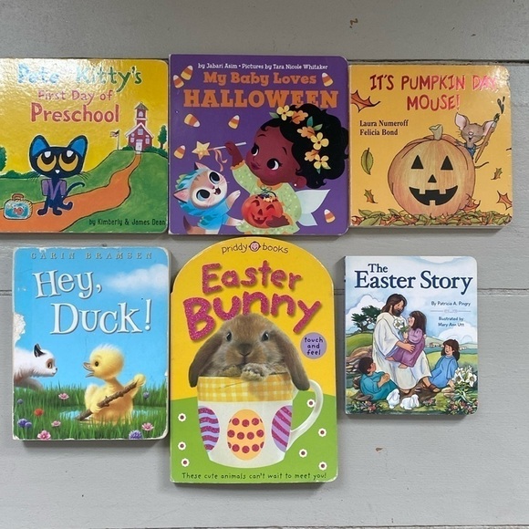 Holiday Baby Board Books Easter Halloween First Day of School Spring Fall - Picture 1 of 17